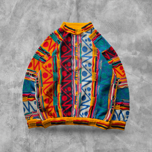 Multicolored Textured Coogi Sweater 1990s (L)