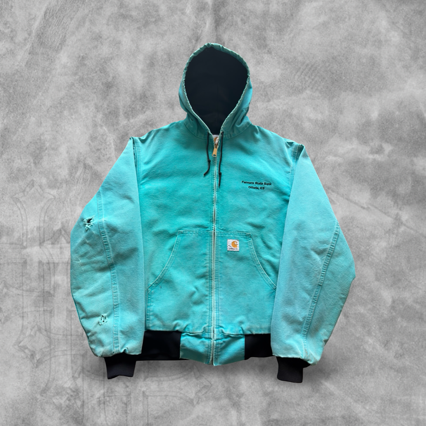 Teal Carhartt Hooded Jacket 1990s (L)