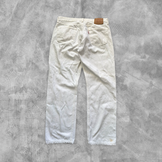 White Denim Levi’s 501 Jeans 1990s (32x28)