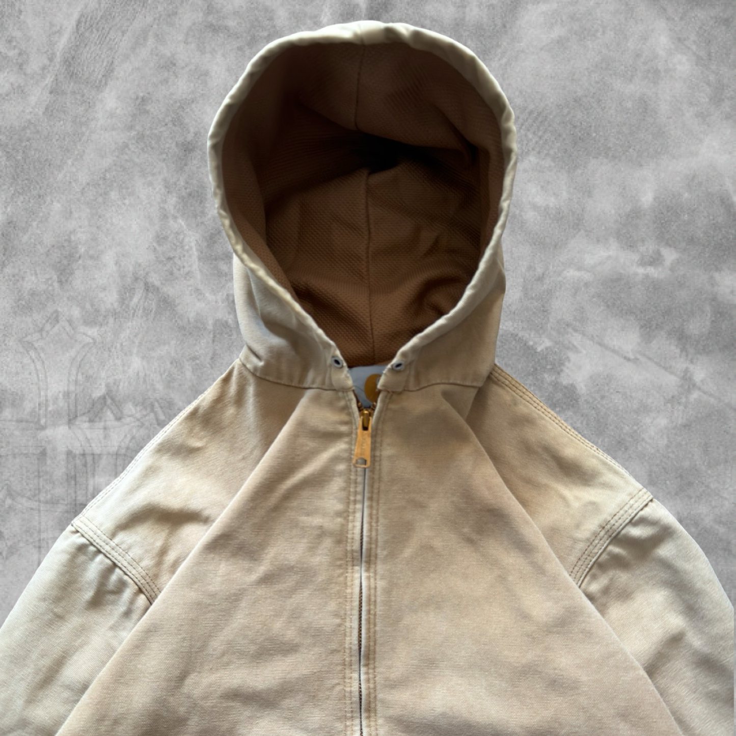Faded Tan Carhartt Hooded Jacket 1990s (L)