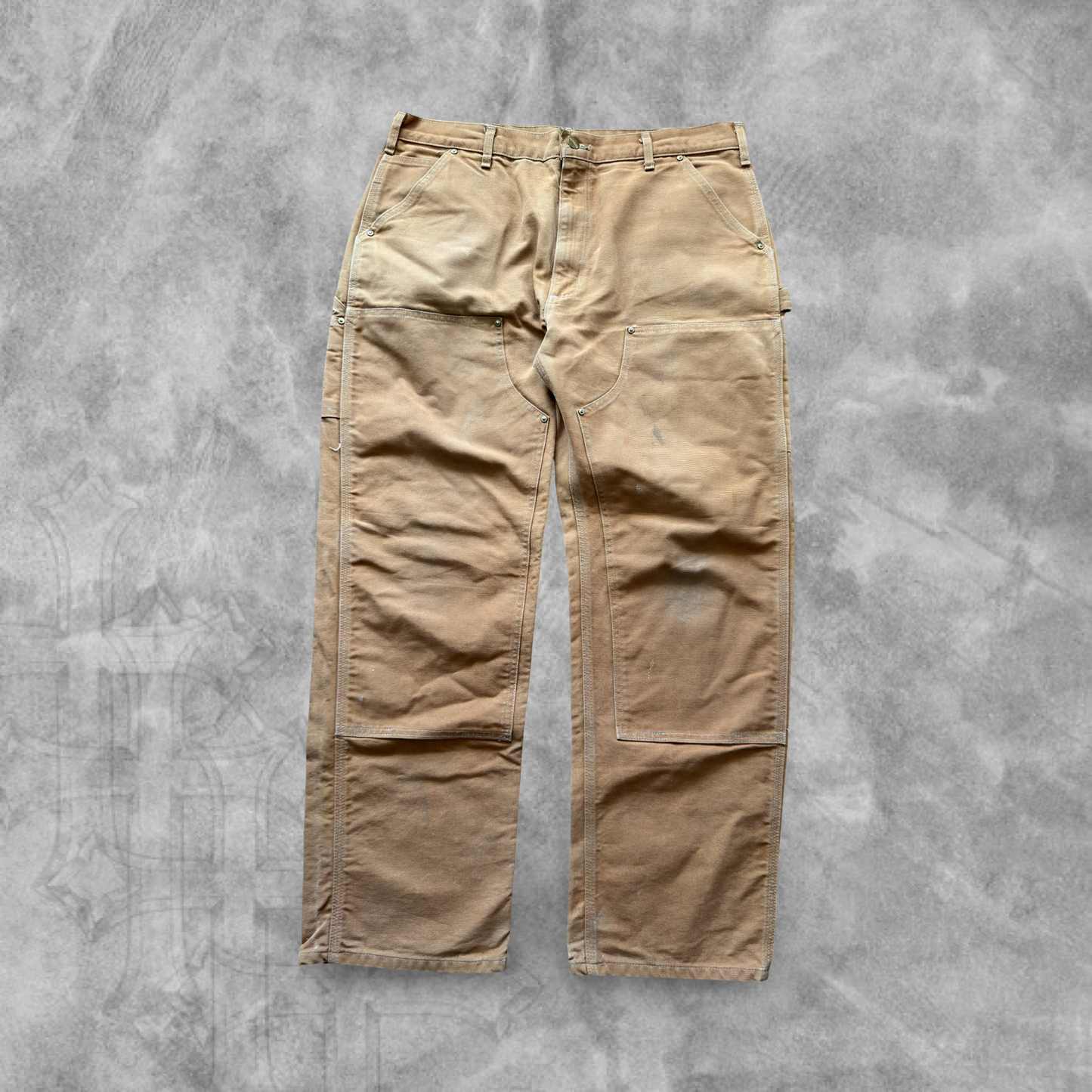 Tan Carhartt Double Knee Carpenter Pants 1990s (40x30)