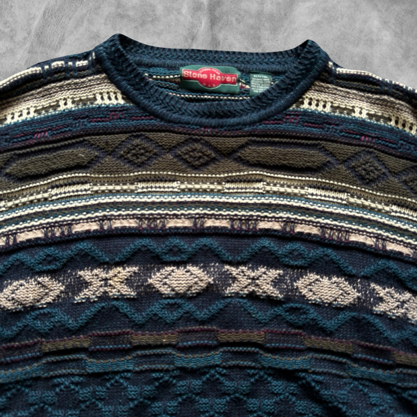 Multicolored Textured Sweater 1990s (XL)