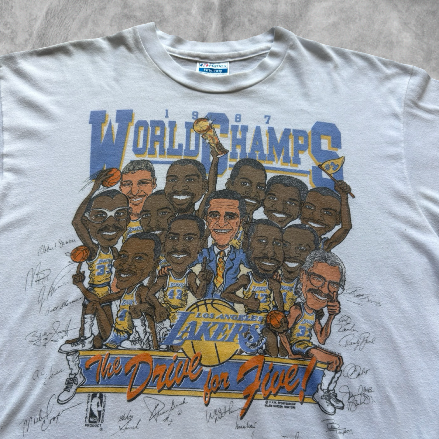 White Los Angeles Lakers World Champs Shirt 1988 (L)