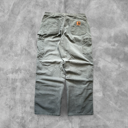 Olive Green Carhartt Carpenter Pants 1990s (36x30)