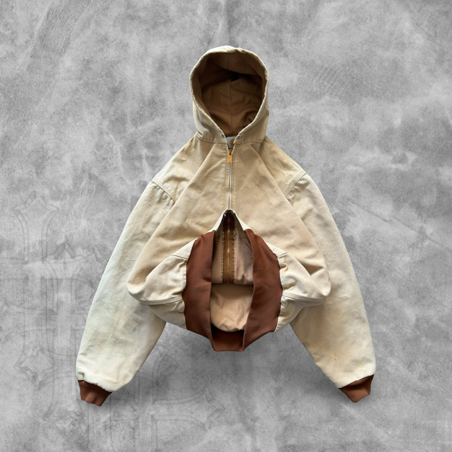 Faded Tan Carhartt Hooded Jacket 1990s (L)