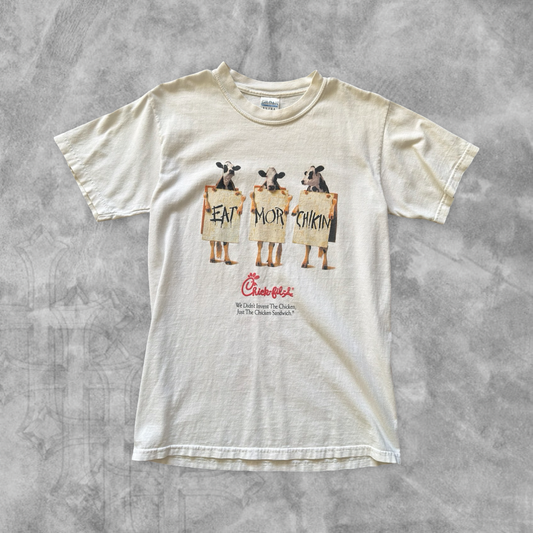 White Chick-Fi-La Eat More Chicken Campaign Shirt 1995 (S)