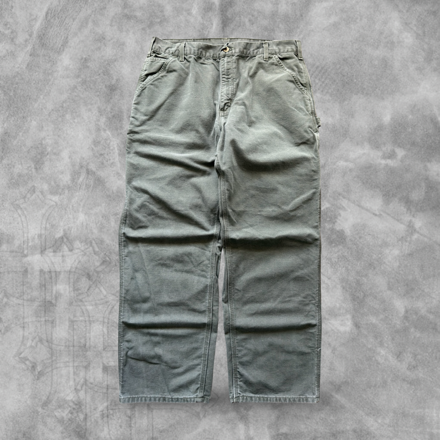 Olive Green Carhartt Carpenter Pants 1990s (36x30)