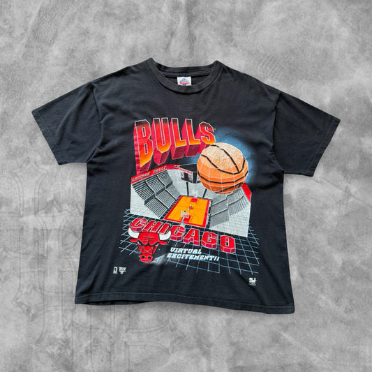 Black Chicago Bulls Virtual Excitement Shirt 1990s (M)