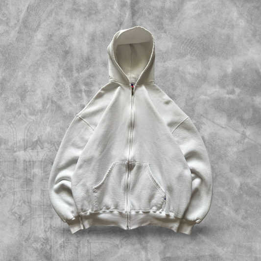 White Russell Athletic Hooded Jacket 1990s (L)
