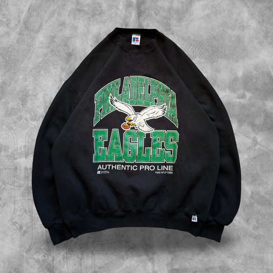 Black Philadelphia Eagles Russell Athletic Sweatshirt 1990s (XL)