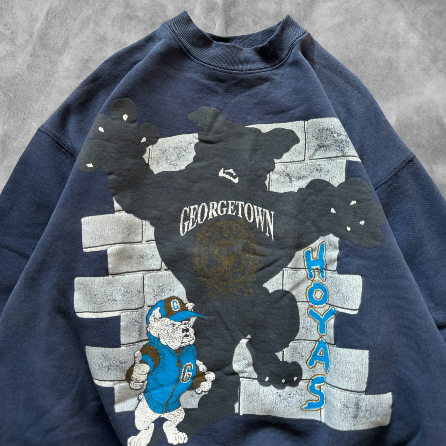 Navy Blue Gorge Town Hoyas Sweatshirt 1990s (L)