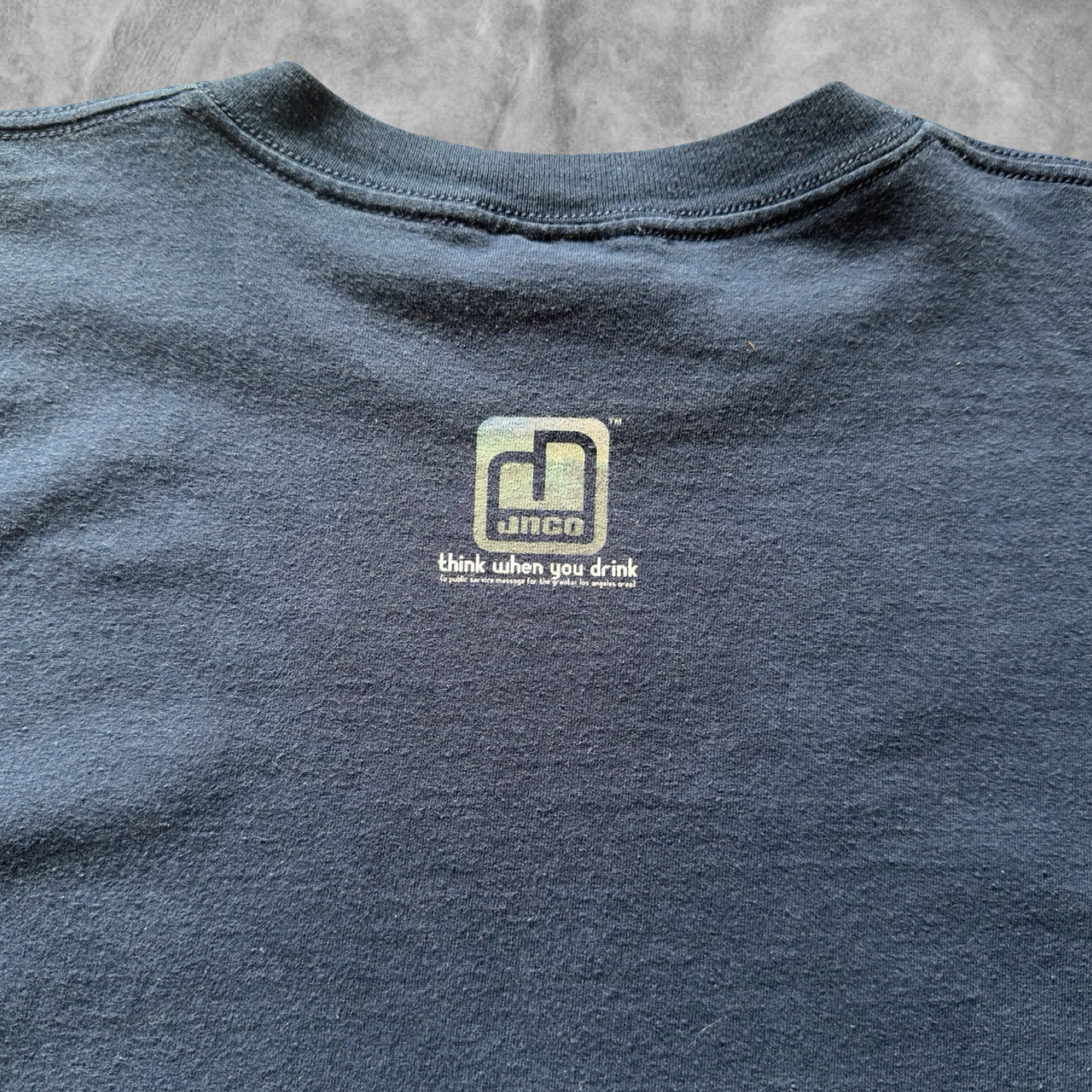 Navy Blue Jnco Drinking Water Supply Shirt 1990s (XL)