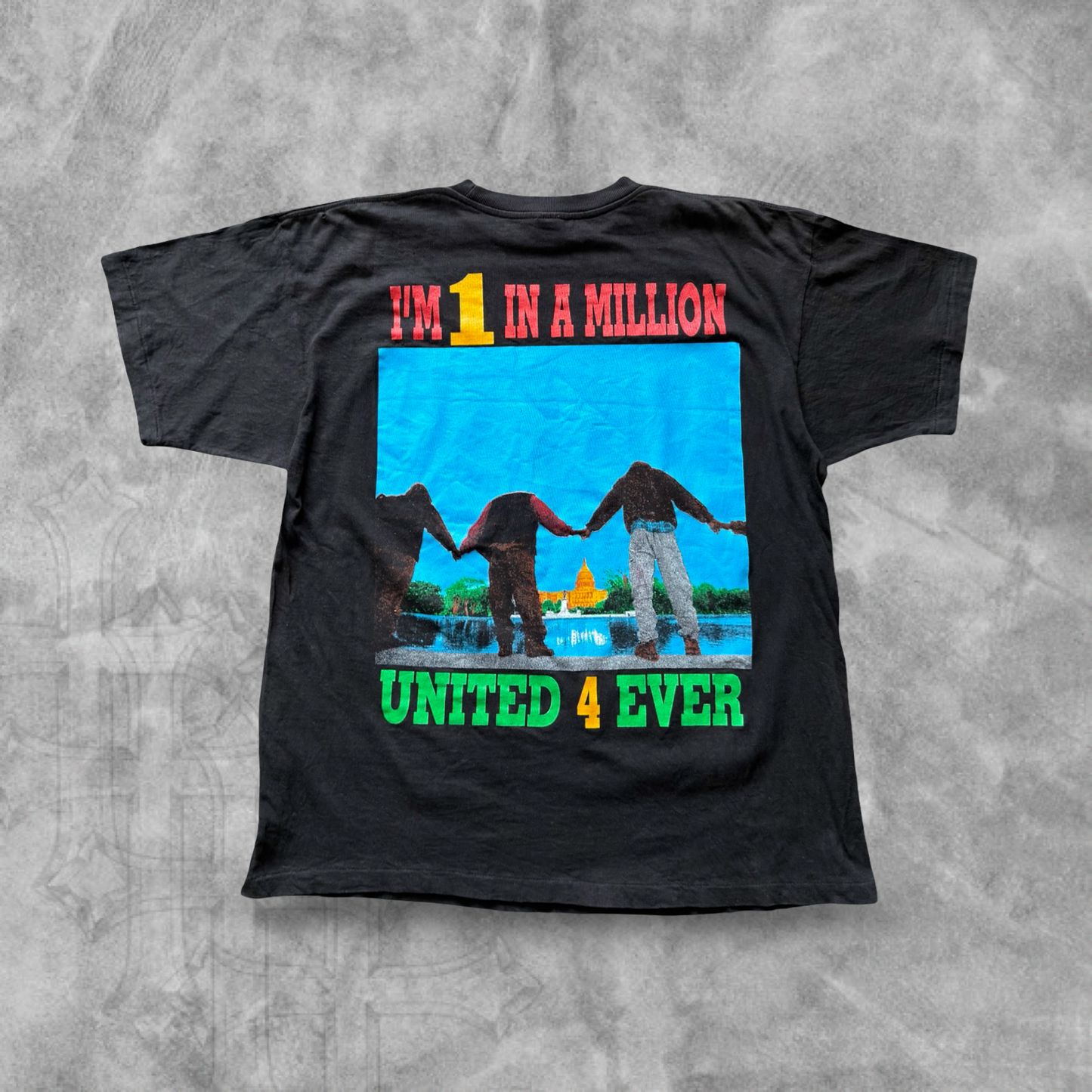 Black Million Man March Rap Style Shirt 1995 (XL)