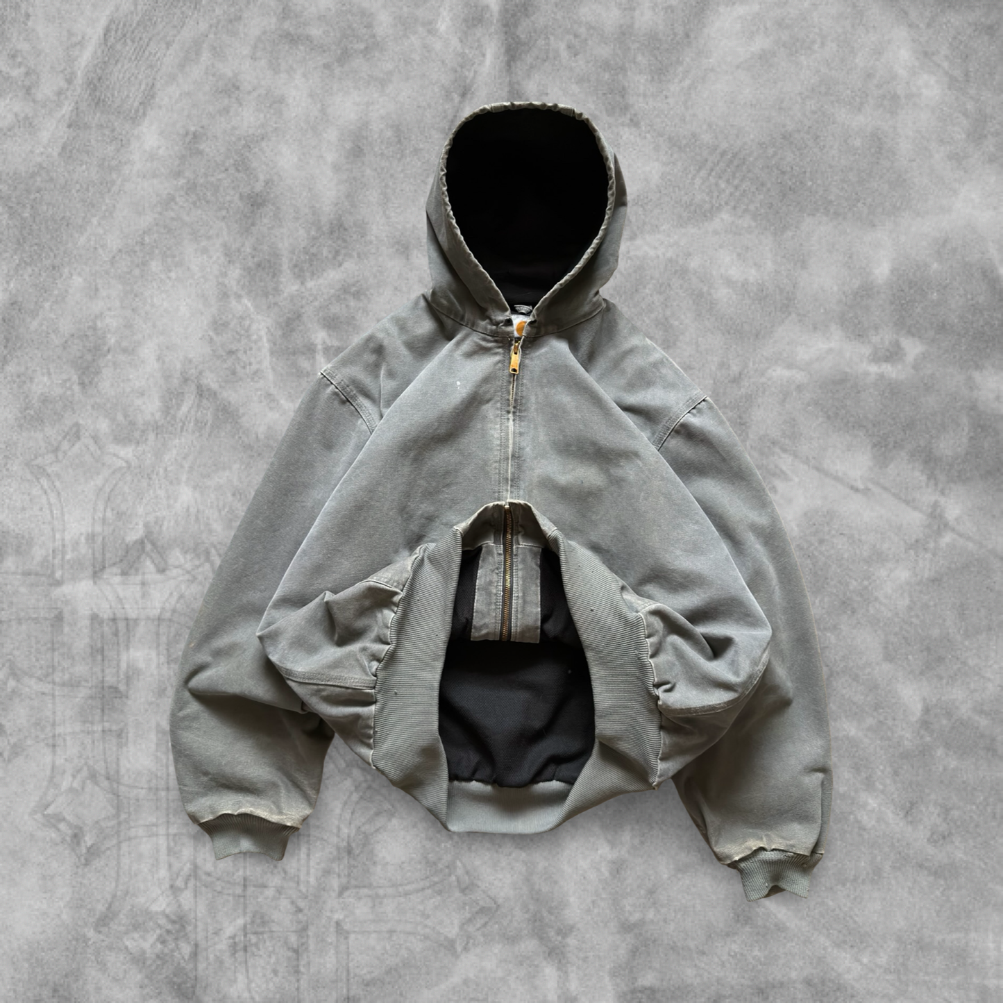 Gray Carhartt Hooded Jacket 1990s (XXL)