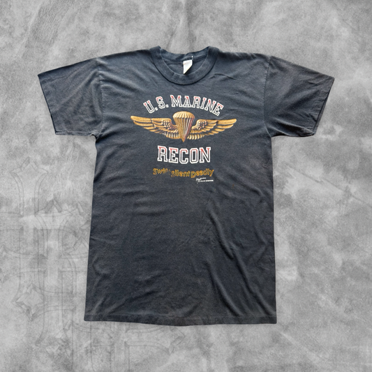 Faded Black U.S Marine Special Forces Shirt 1988 (S)