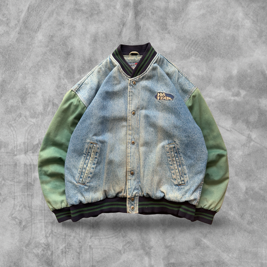 Denim No Fear Varsity Jacket 1990s (L)