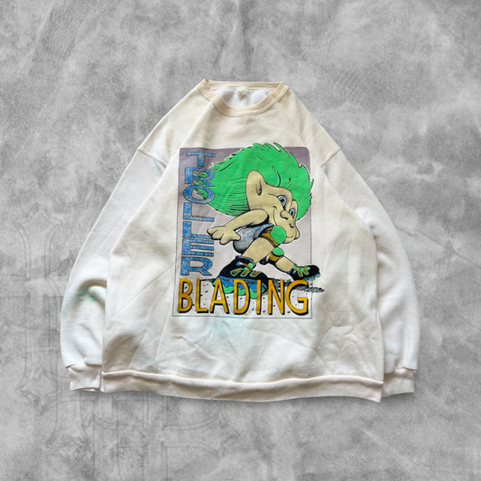 White Troller Blading Sweatshirt 1990s (M)