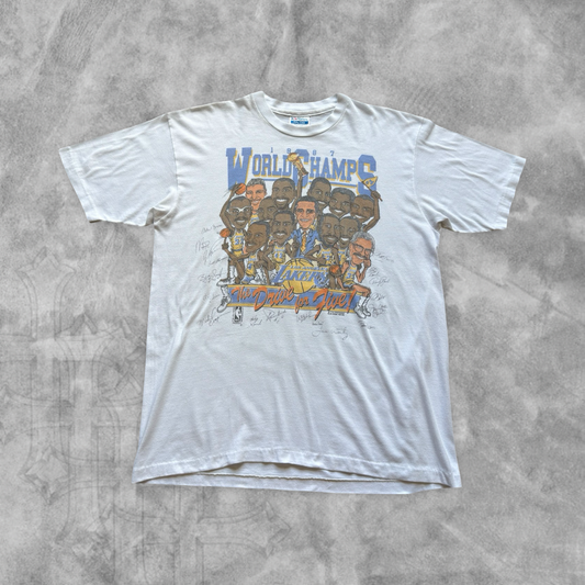 White Los Angeles Lakers World Champs Shirt 1988 (L)