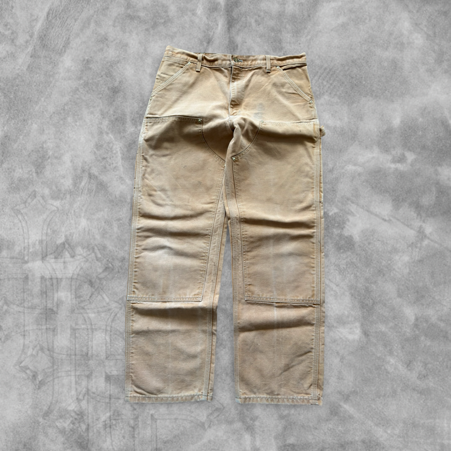 Tan Carhartt Double Knee Carpenter Pants 1990s (36x32)