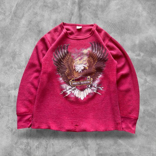Cherry Harley Davidson Thermal Shirt 1980s (S)