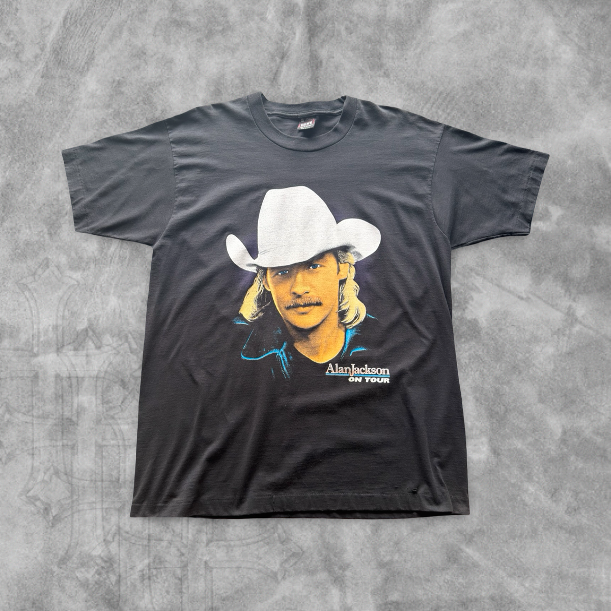 Black Alan Jackson A Lot About Livin Shirt 1990s (XL)