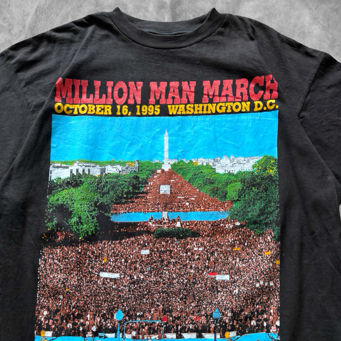 Black Million Man March Rap Style Shirt 1995 (XL)