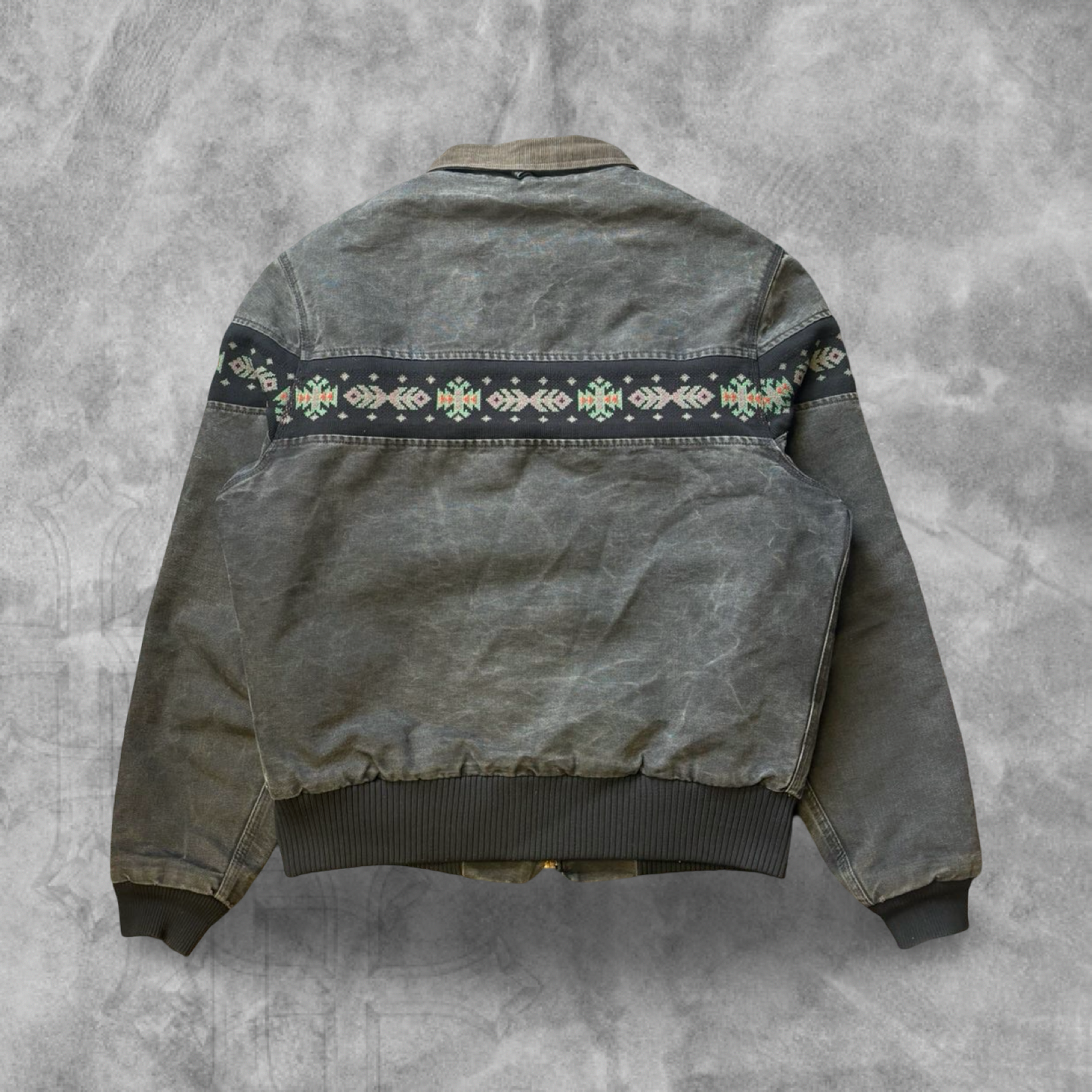 Faded Black Aztec Carhartt Jacket 1990s (L)