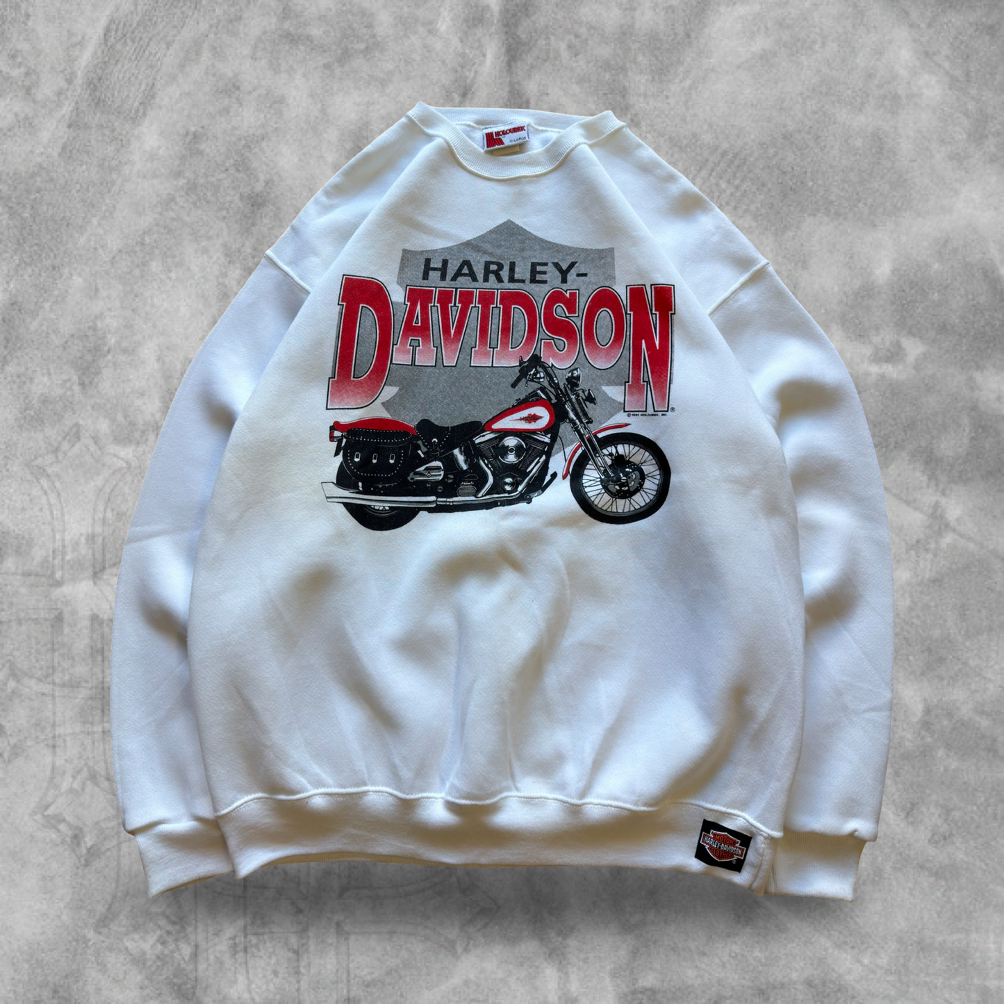 White Harley Davison Sweatshirt 1990s (XL)