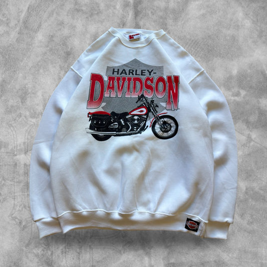 White Harley Davison Sweatshirt 1990s (XL)