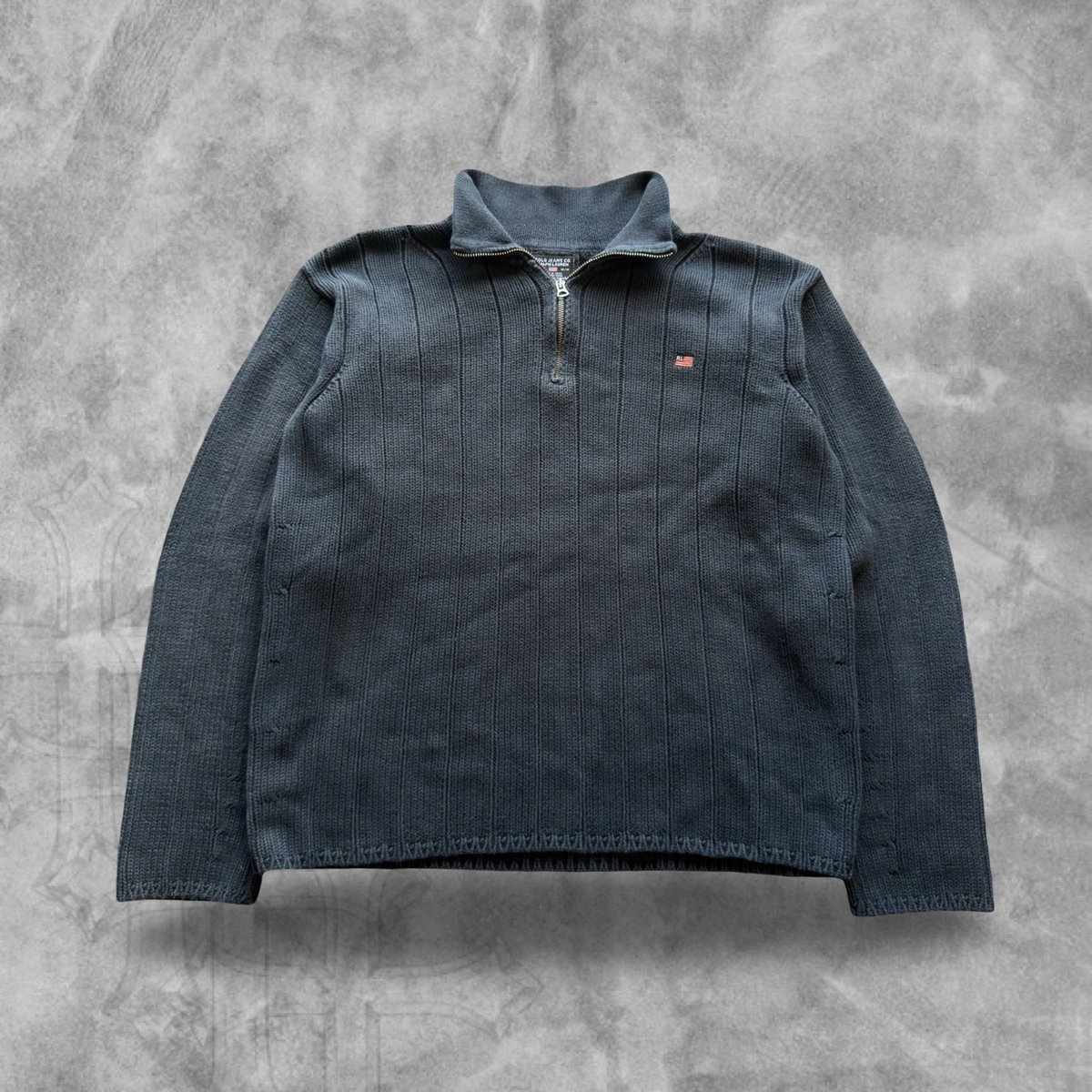 Black Polo Ralph Lauren Quarter Zip 1990s (M)