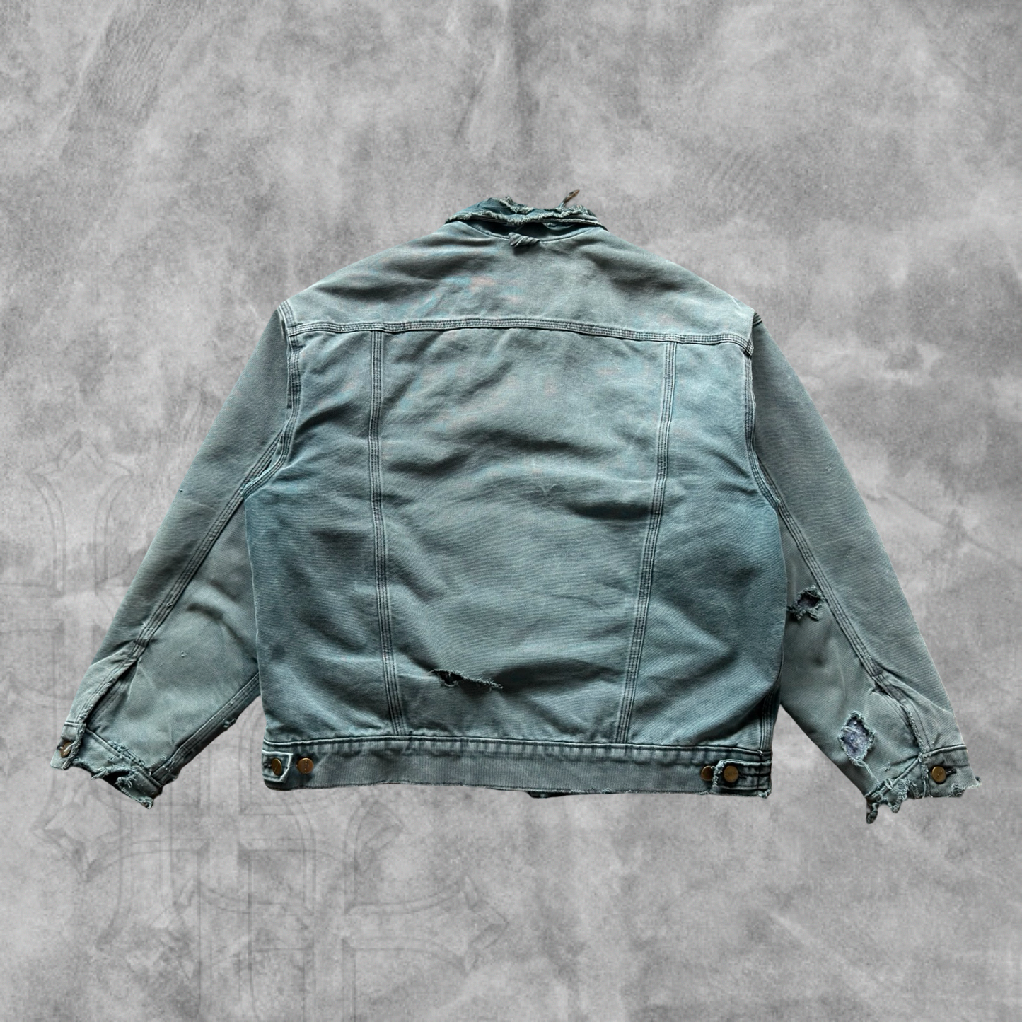 Faded Distressed Forrest Green Carhartt Trucker Jacket 1990s (M)