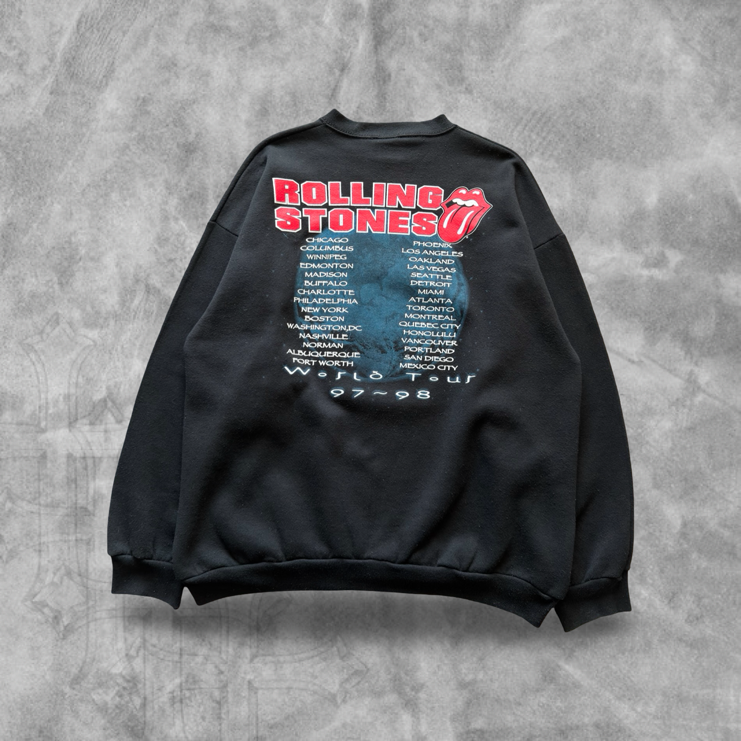 Black Rolling Stones World Tour  Sweatshirt 1997 (XL)
