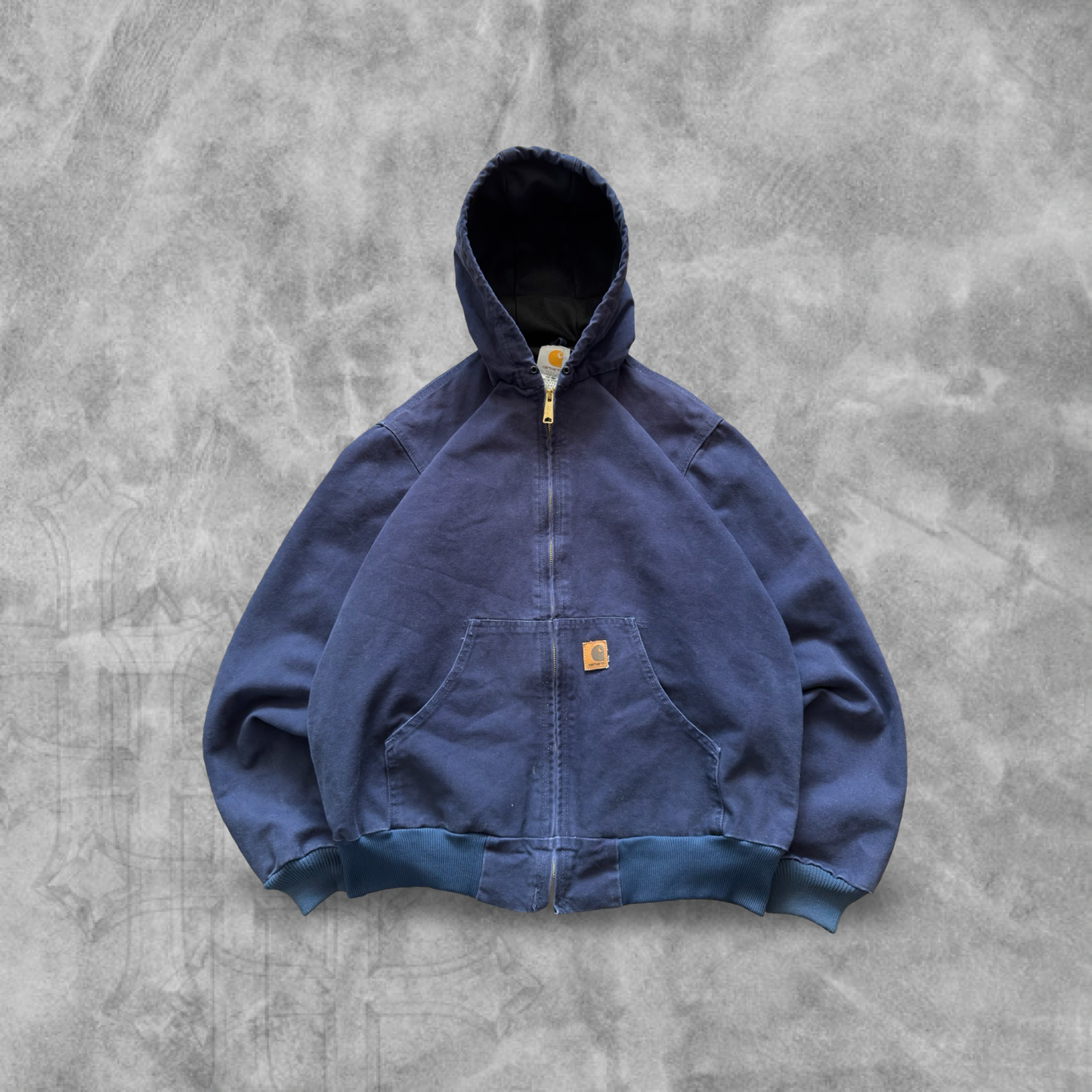 Navy Blue Hooded Carhartt Jacket 2000s (M)