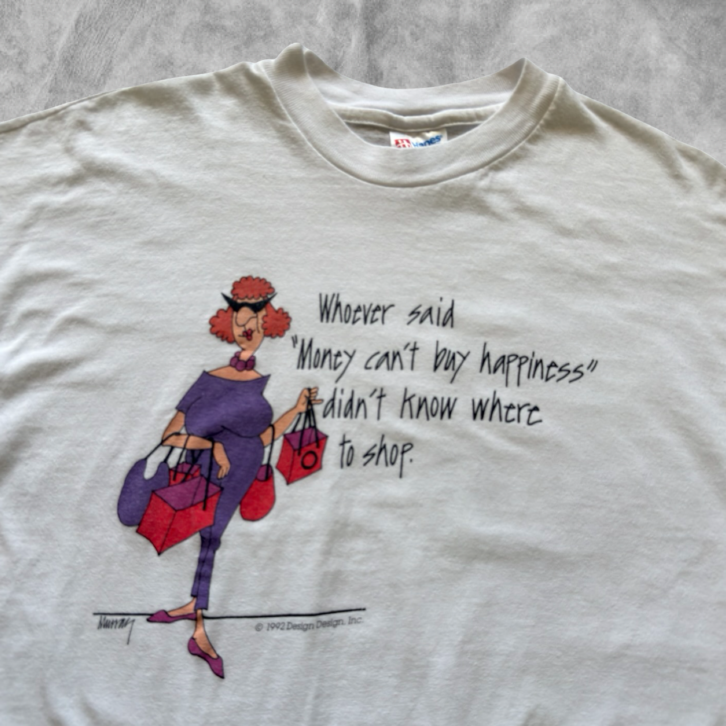 White “Money Can’t Buy Happiness” Shirt 1992 (XL)