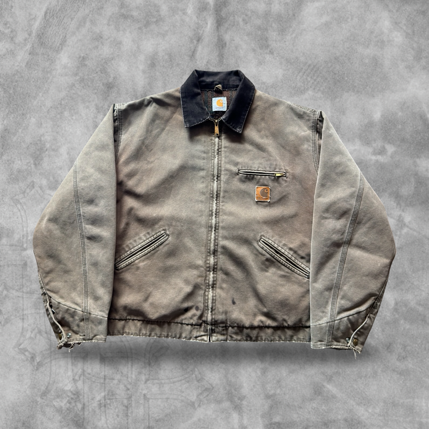 Faded Distressed Mocha Brown Carhartt Detroit Jacket 1990s (XL)