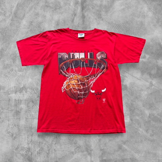 Red Chicago Bulls Hoop Shirt 1990s (XL)