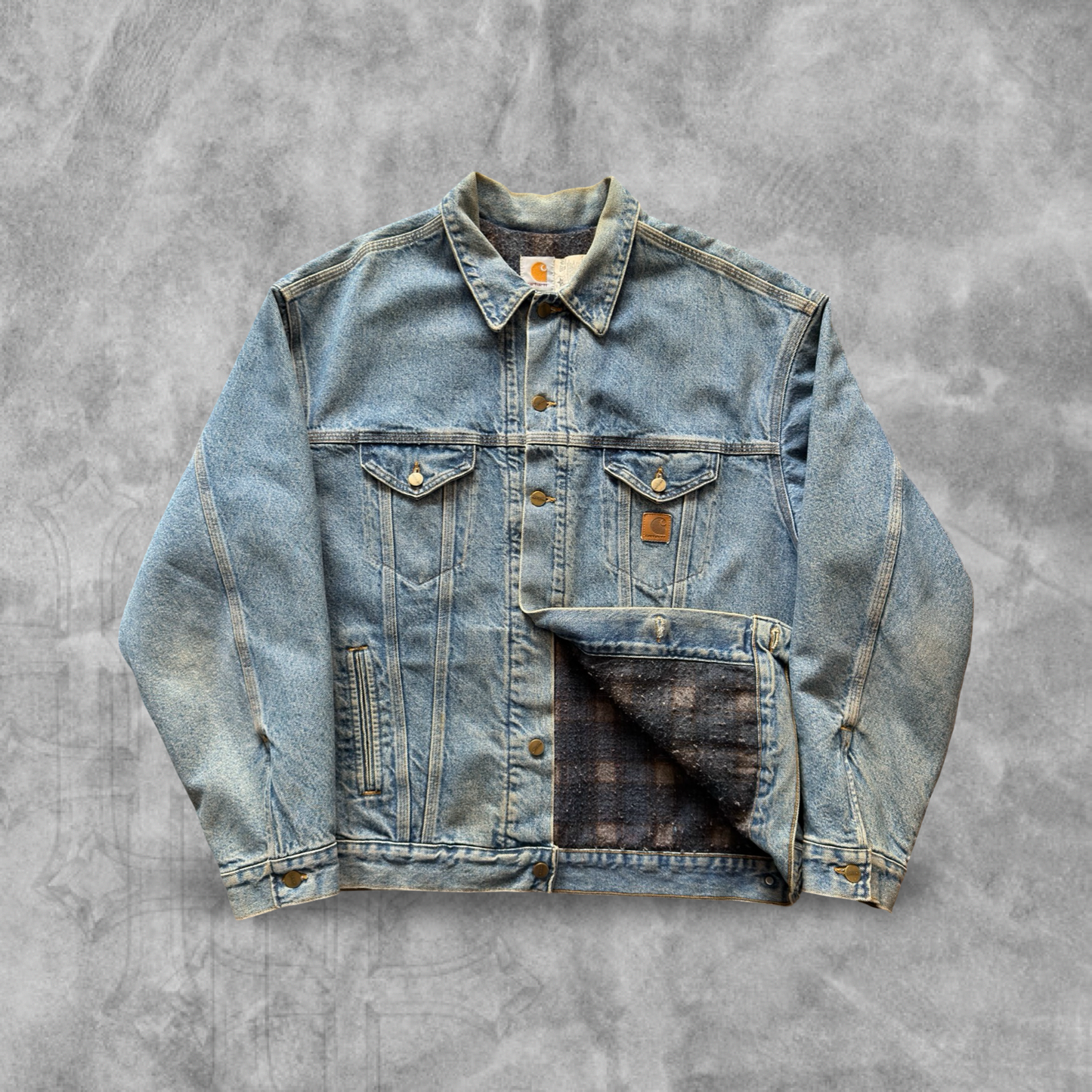 Faded Denim Carhartt Trucker Jacket 1990s (XL)