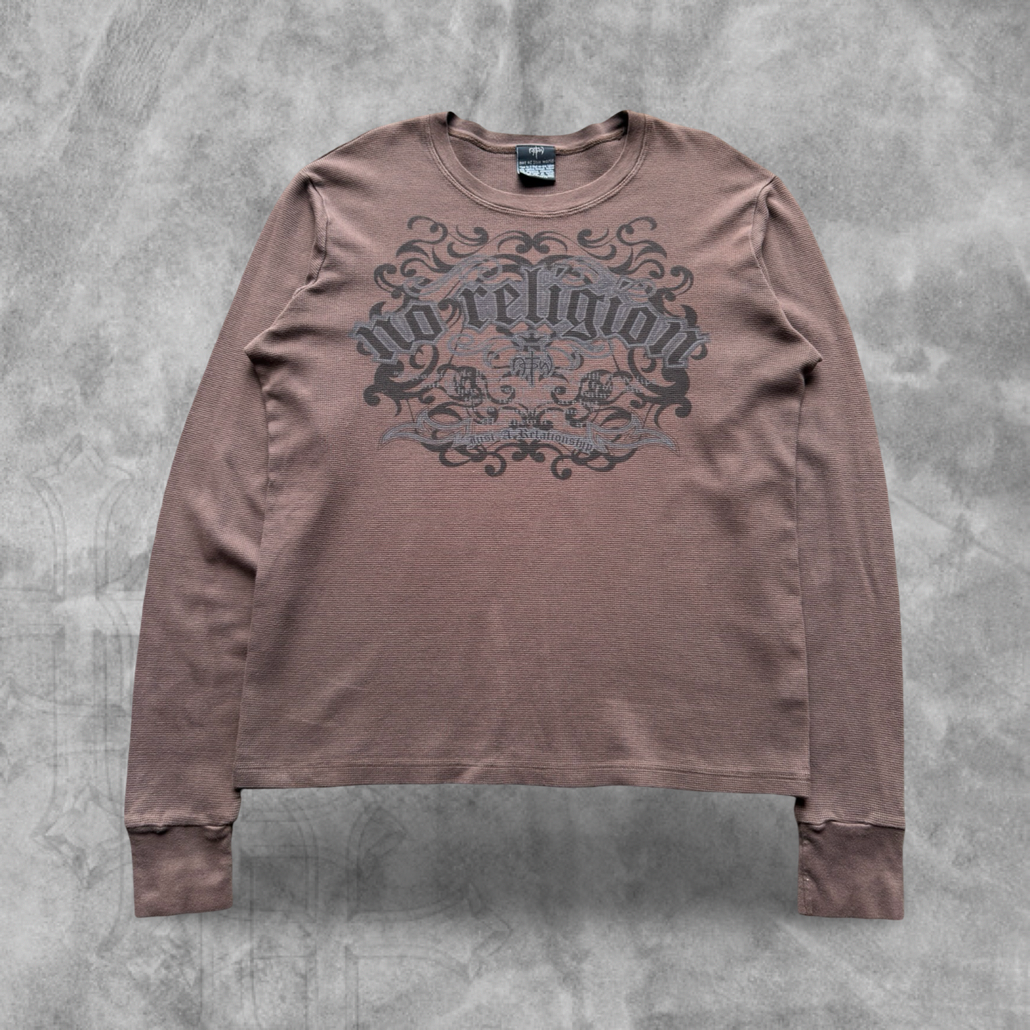 Light Brown No Religion Thermal Shirt 2000s (L)
