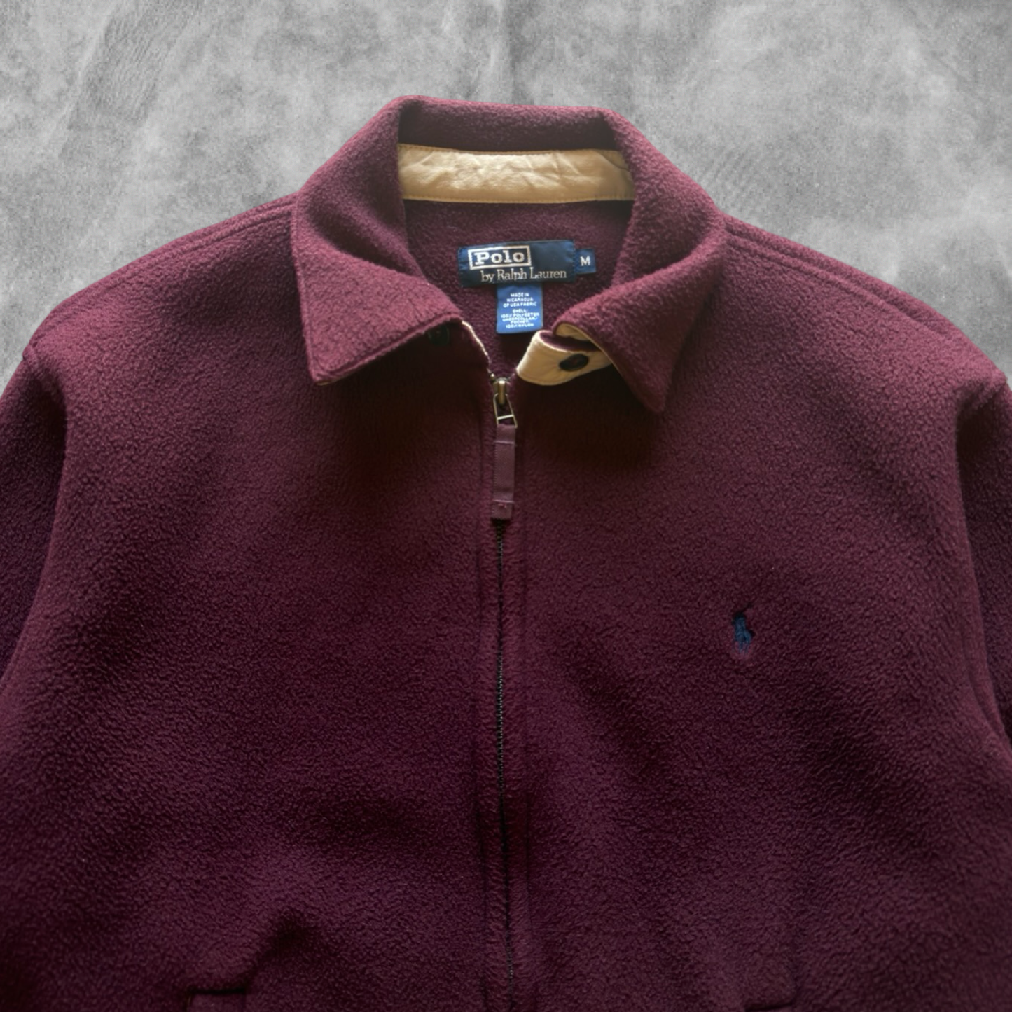 Maroon Fleece Polo Ralph Lauren Jacket 1990s (M)
