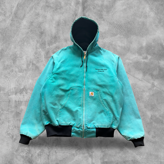 Teal Carhartt Hooded Jacket 1990s (L)