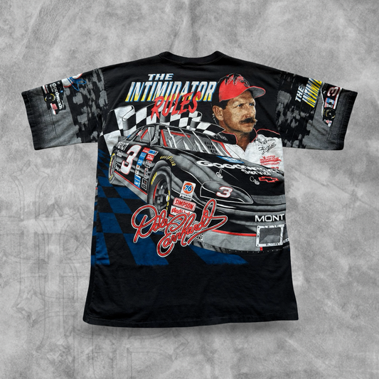 Black Dale Earnhardt All Over Print Shirt 1990s (XL)