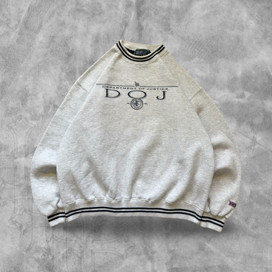 Gray Department Of Justice Sweatshirt 1990s (L)