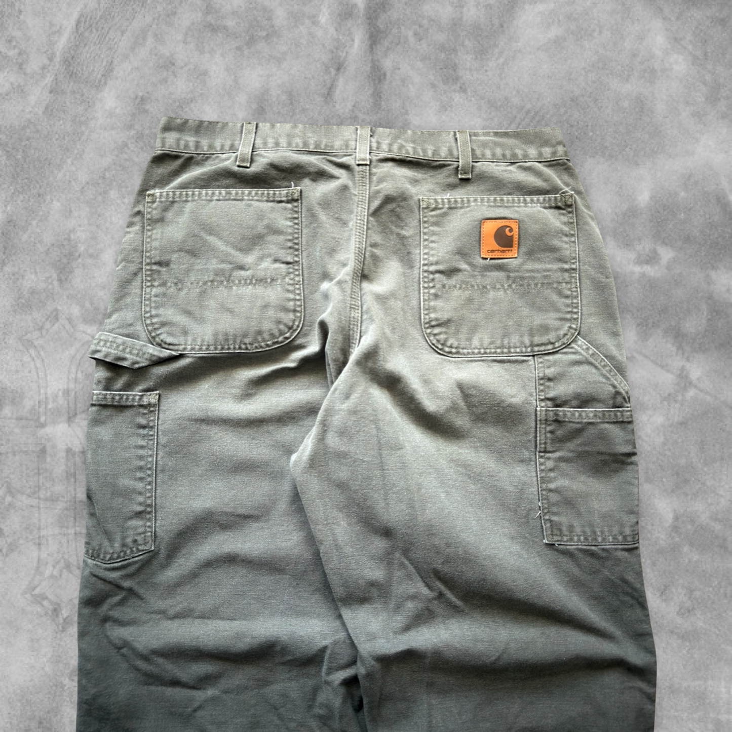 Olive Green Carhartt Carpenter Pants 1990s (36x30)