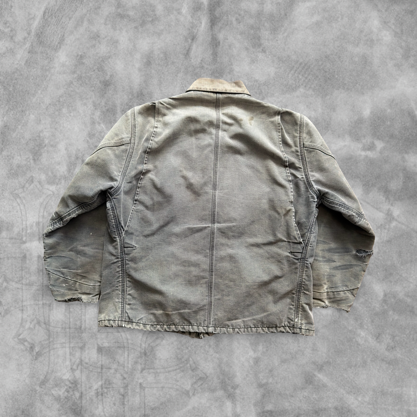 Faded Distressed Grey Carhartt Chore Jacket 1990s (L)