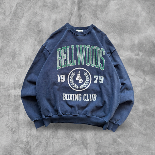 Navy Blue Bell Woods Boxing Club Sweatshirt 1990s (L)