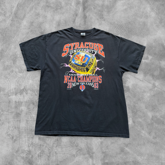 Black Syracuse National Champion Ring Shirt 2003 (XL)