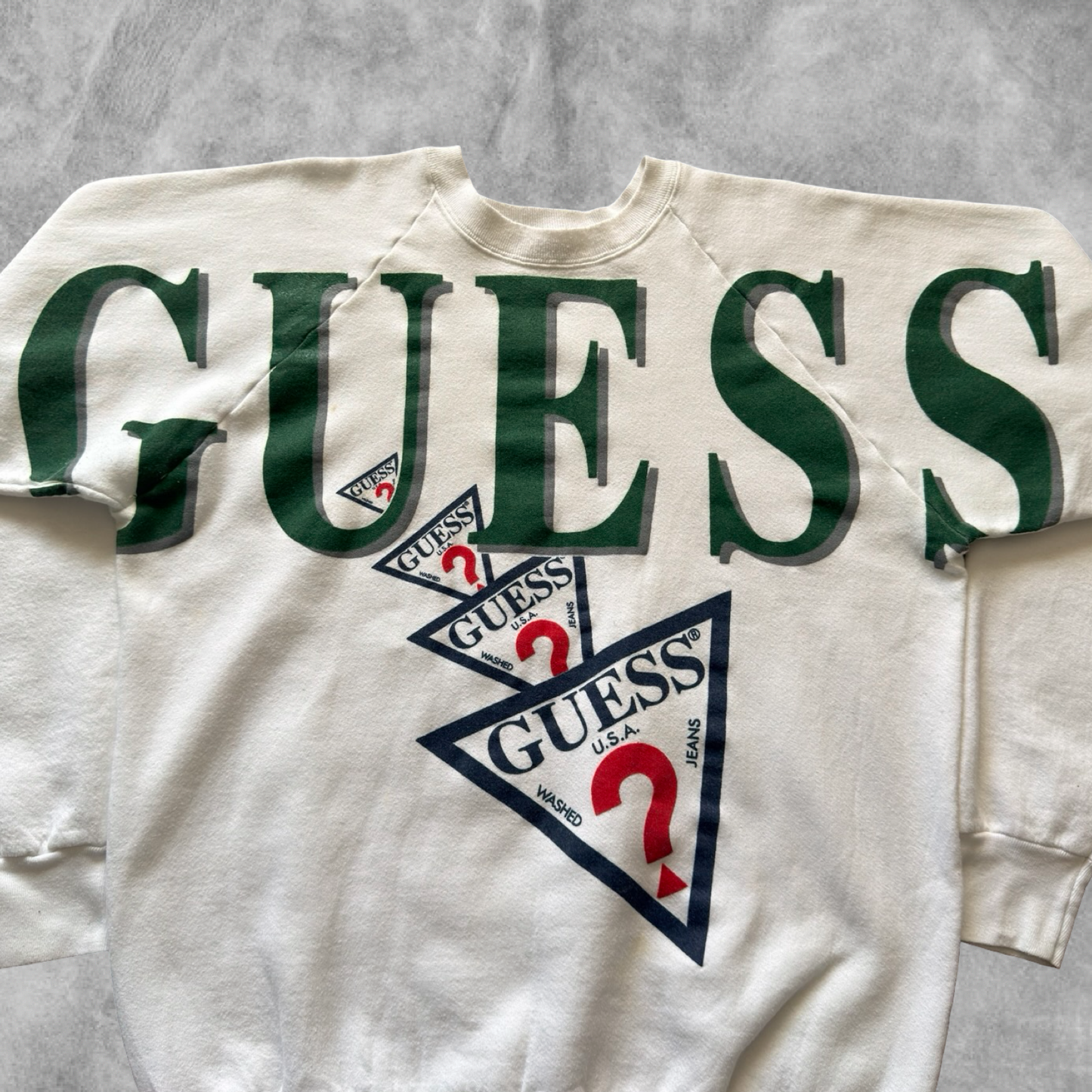 White Guess Jeans Spell Out Sweatshirt 1990s (L)