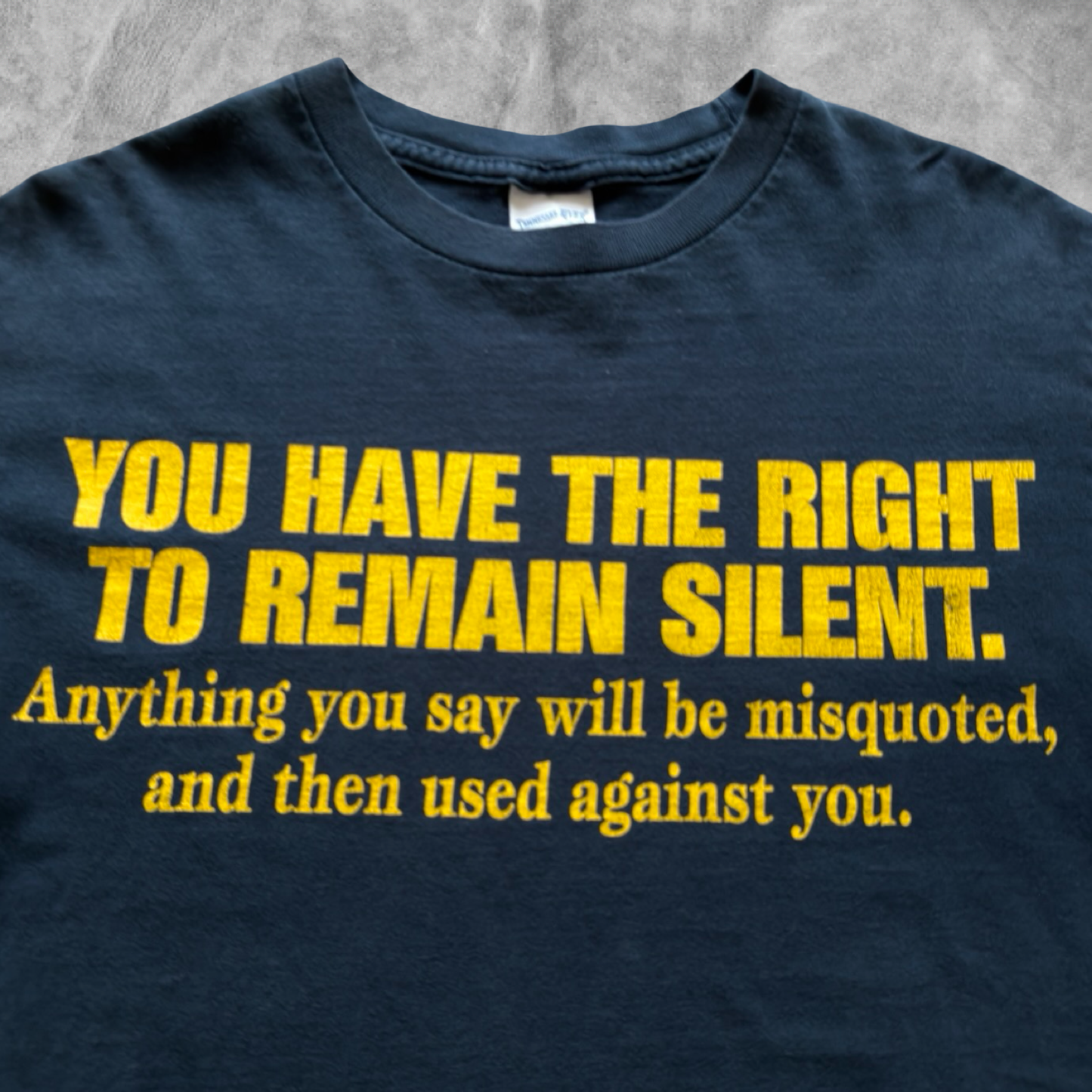 Navy Blue “Right To Remain Silent” Shirt 1990s (M)
