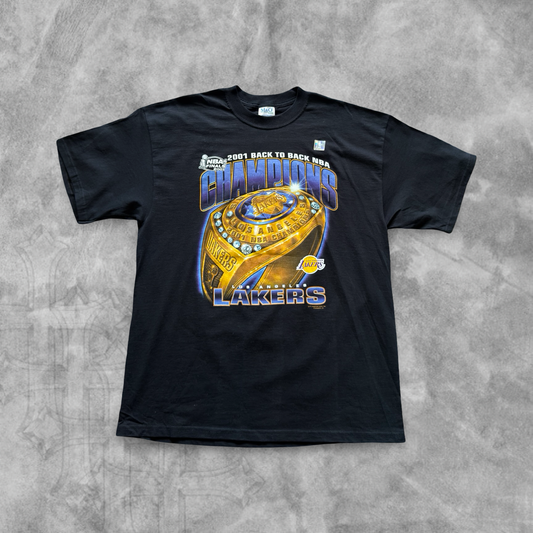 Black Los Angeles Lakers Championship Ring Shirt 2001 (XL)