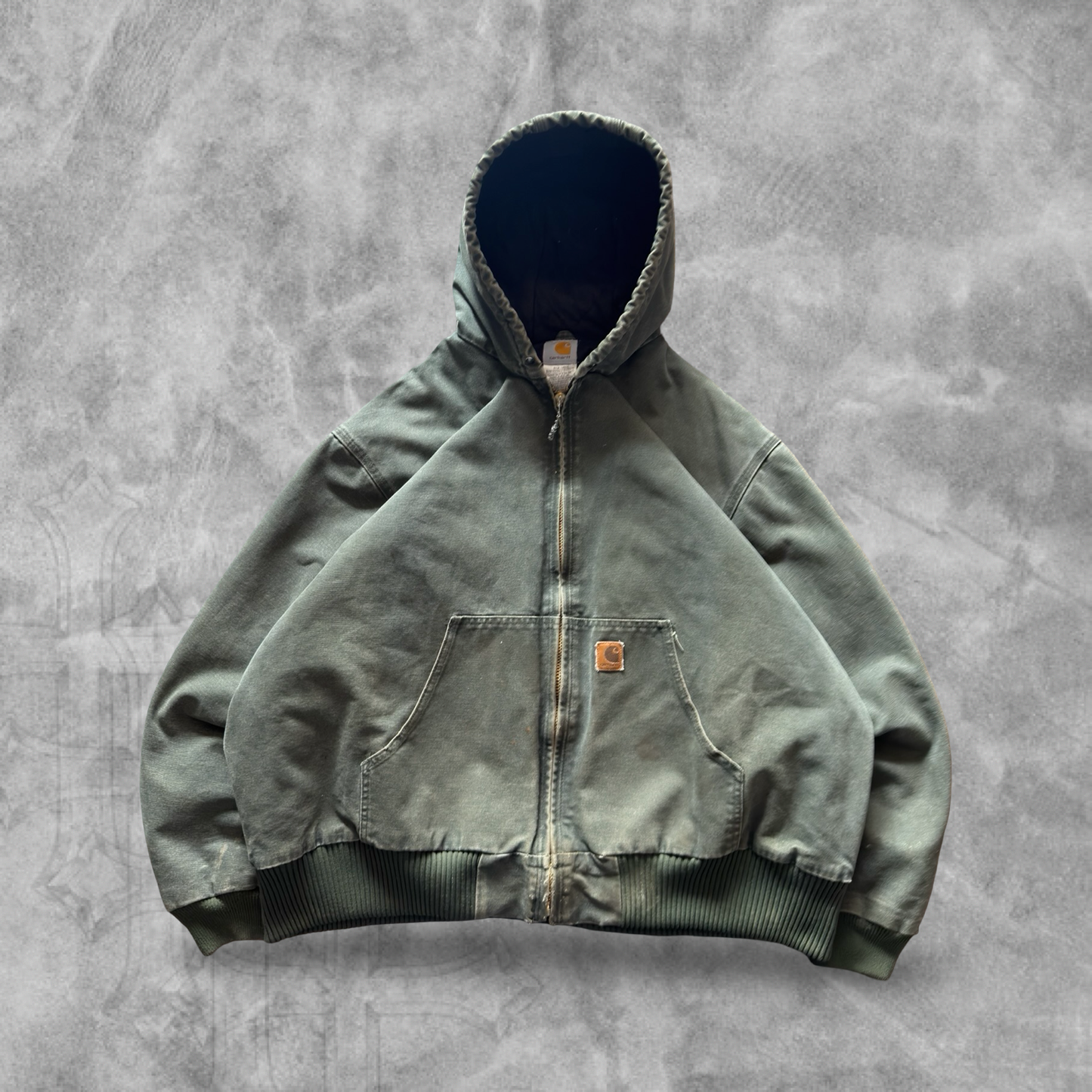 Moss Green Carhartt Hooded Jacket 2000s (XXL)